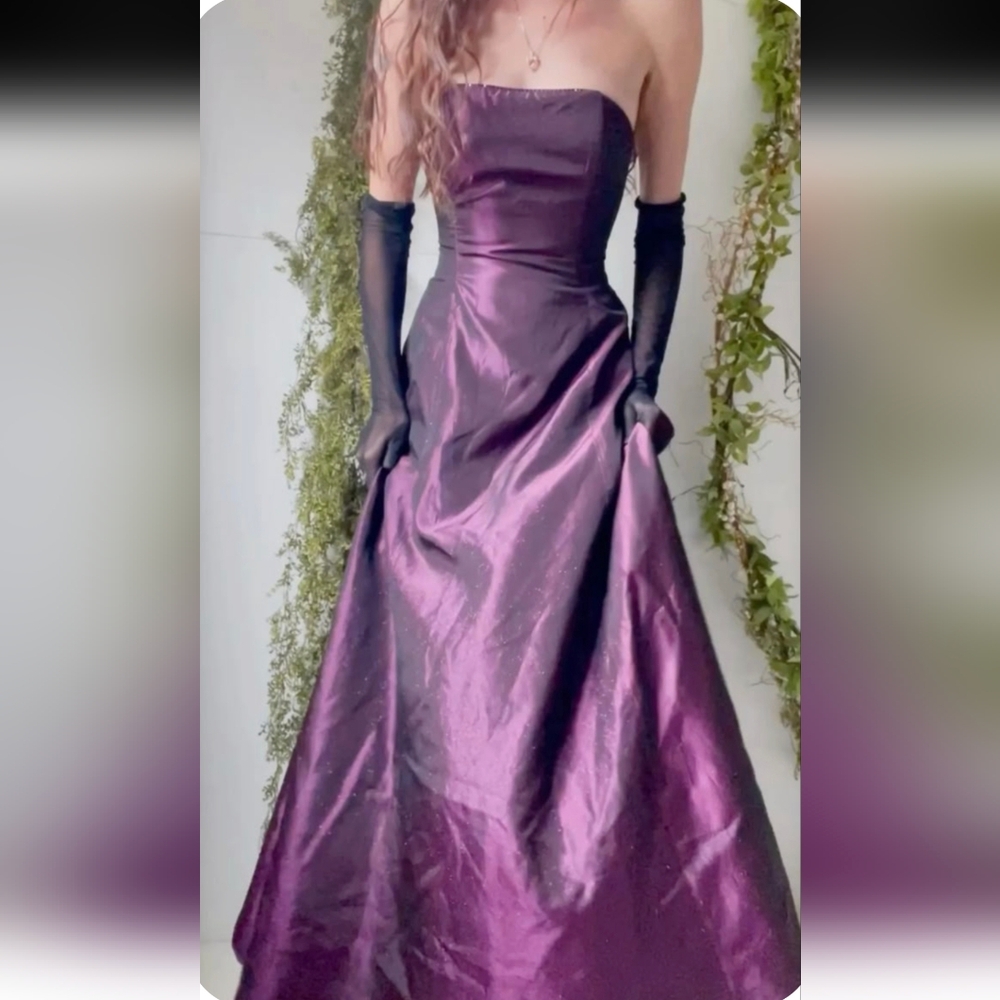 Vintage Y2K Gunne Sax By Jessica McClintock Millennium Purple Glitter Gown 9